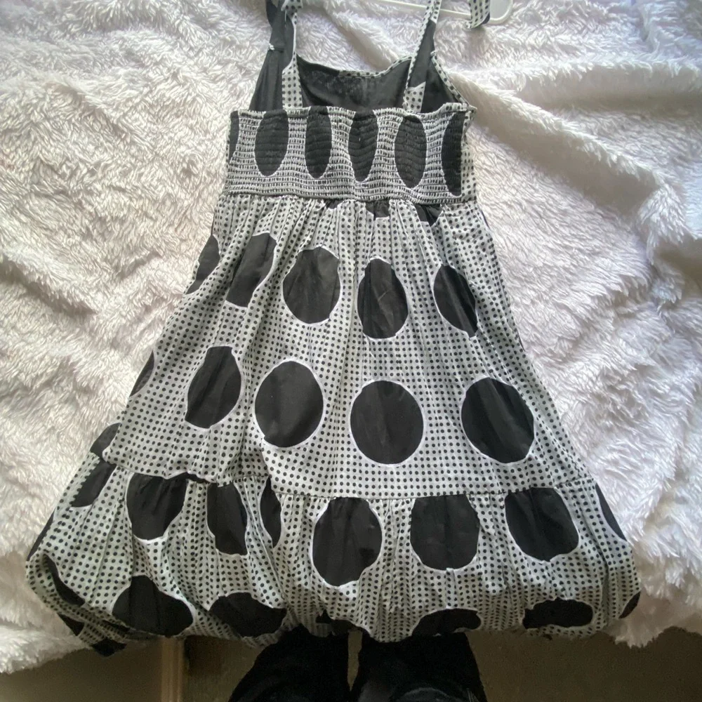 Carly Jean Los Angeles Black and White Polka Dot Maxi Dress - Picture 4 of 9